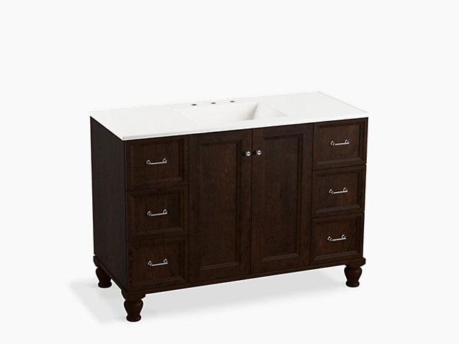 K 99522 Lg Damask 48 Inch Vanity With, 48 Inch Vanity With Drawers On Left